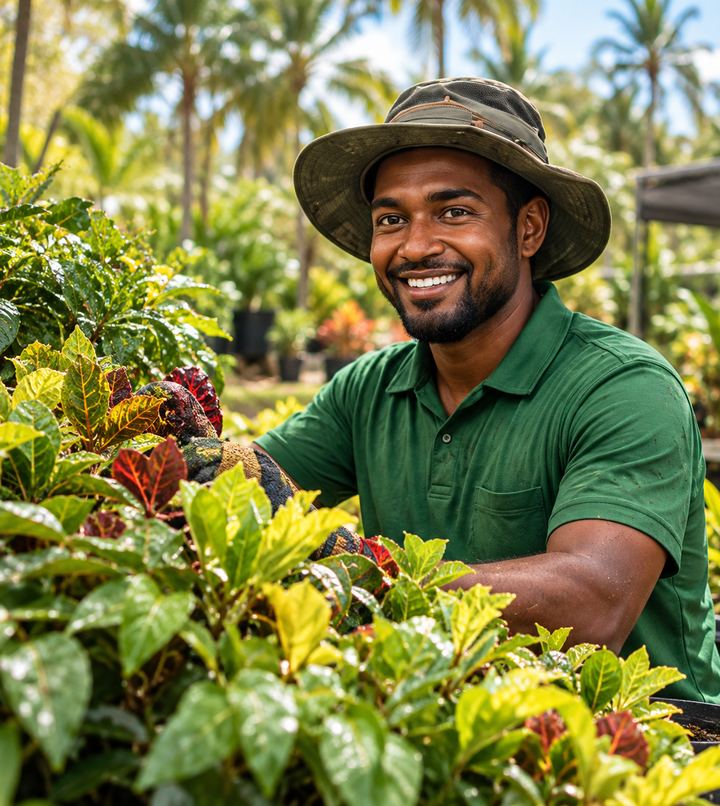 Gardener at work in Papua New Guinea